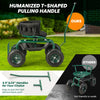 Lucktree Garden Cart, Rolling Workseat with 4 Wheels, Tool Tray, Removable Cushion, Storage Basket