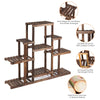 Lucktree Flower Rack Wood Plant Stand Wood Shelves Bonsai Display Shelf