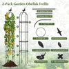 Lucktree 2-Pack Tomato Cages, 69” PE-Coated Metal Garden Obelisk Trellis for Climbing Plants