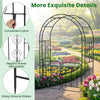 Lucktree Garden Arbor with Gate, 84" H x 54" W Metal Arch Trellis for Climbing Plants Rose Vines