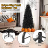 Lucktree Black Pencil Christmas Tree, Pre-lit Artificial Halloween Tree
