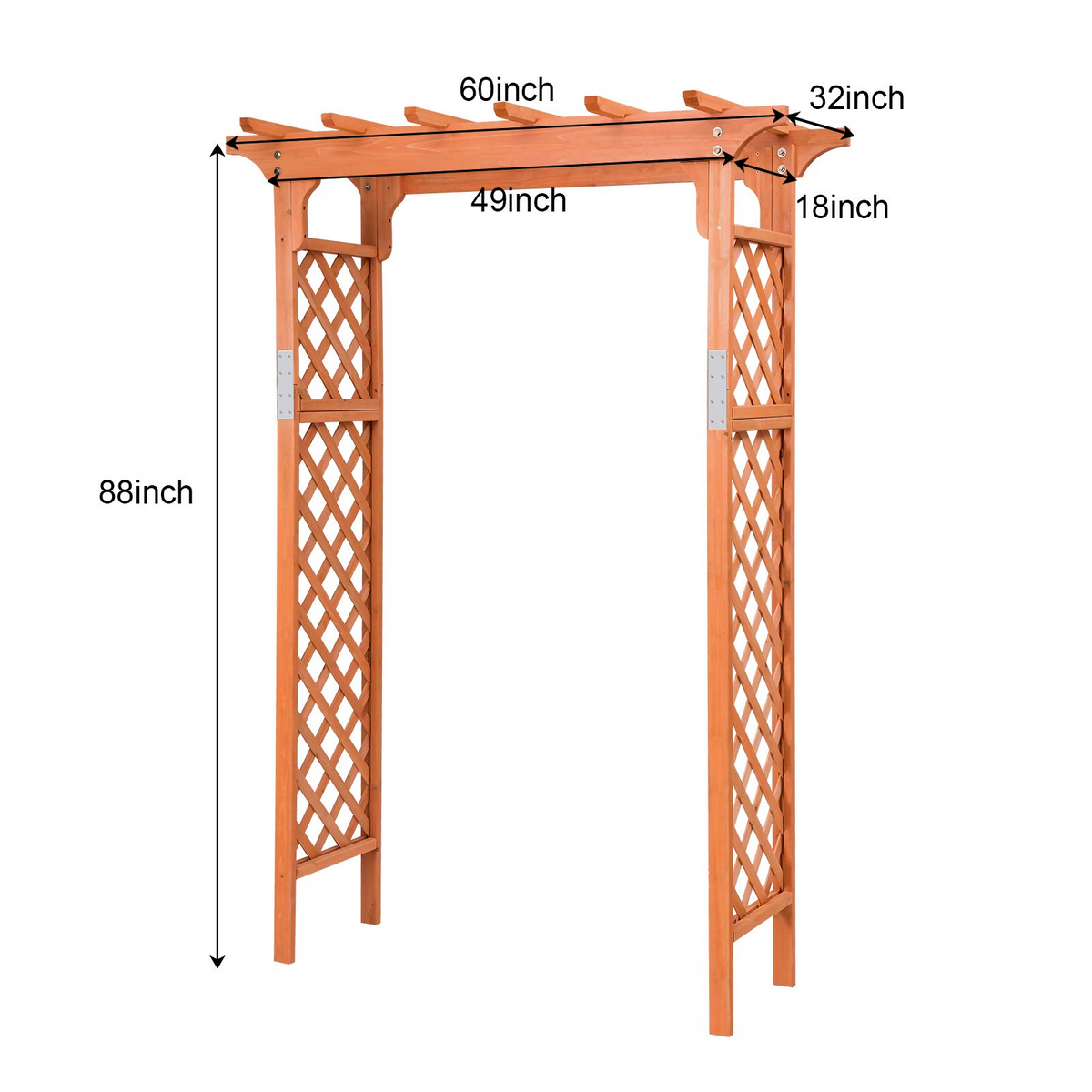 Lucktree 88inch Wood Garden Arbor
