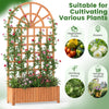 Lucktree Wooden Raised Garden Bed with Trellis 71" Outdoor Planter Box Privacy Screen