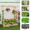 Lucktree Raised Garden Bed with Sided Trellis & Hanging Roof, Wood Planter Box, 44”x14”x45” (L x W x H)