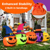 Lucktree 9 FT Inflatable Halloween Pumpkin Patch Family, Blow up Yard Decoration with Built-in LED Lights and Witch Hats