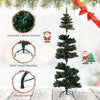 Lucktree 6FT / 7FT Pre-Lit Spiral Christmas Tree with Branch Tips Pine Cones Red Berries