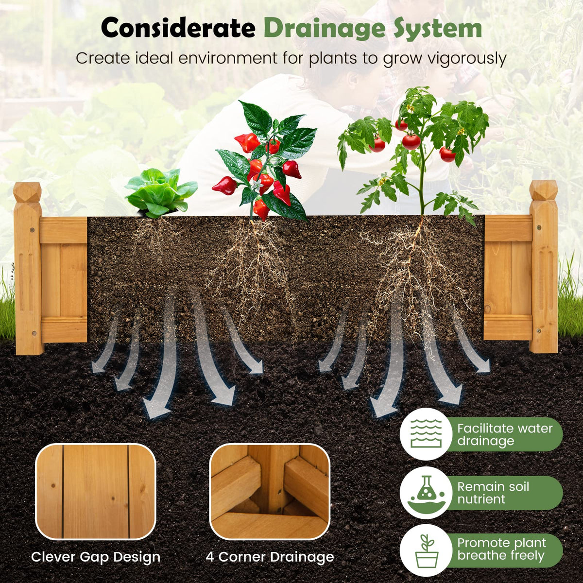 Lucktree 2 Pcs Raised Garden Bed