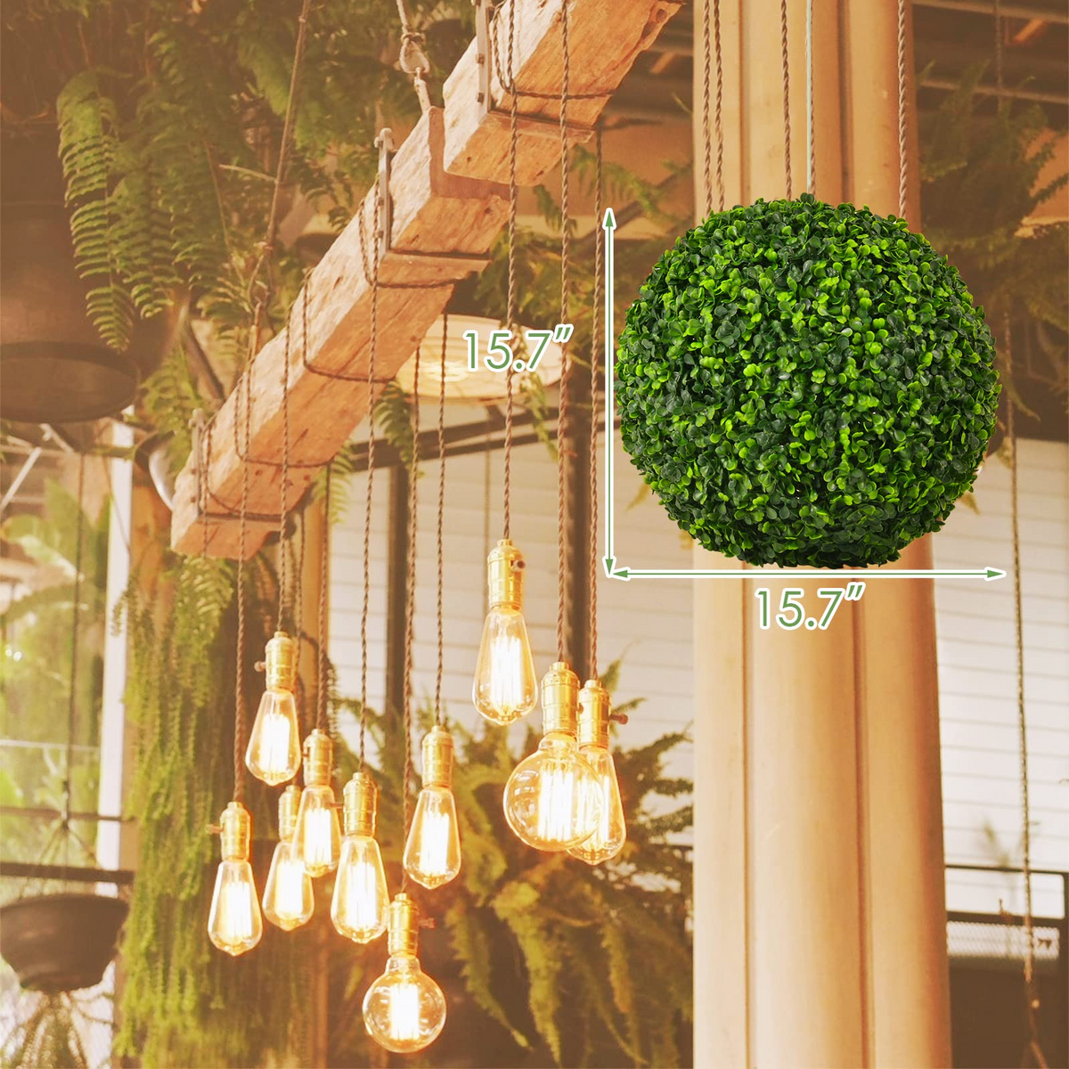 Lucktree 2 PCS 15.7 Inch Artificial Boxwood Topiary Balls - LucktreeUS