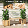 Lucktree 2-in-1 Outdoor Bench with 2 Raised Garden Beds