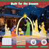 Lucktree 7 Pieces Large Christmas Lighted Nativity Scene Set