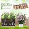 Lucktree Wooden Raised Garden Bed Natural Acacia Wood Rectangular Planter Box with Liner
