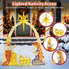 Lucktree Christmas 6 Feet Lighted Nativity Scene Yard Decoratio with 240 Warm White LED Lights