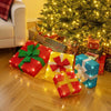 Lucktree 4 Ft Lighted Gift Boxes Stackable, Pre-lit Xmas Boxes Decoration w/LED Lights