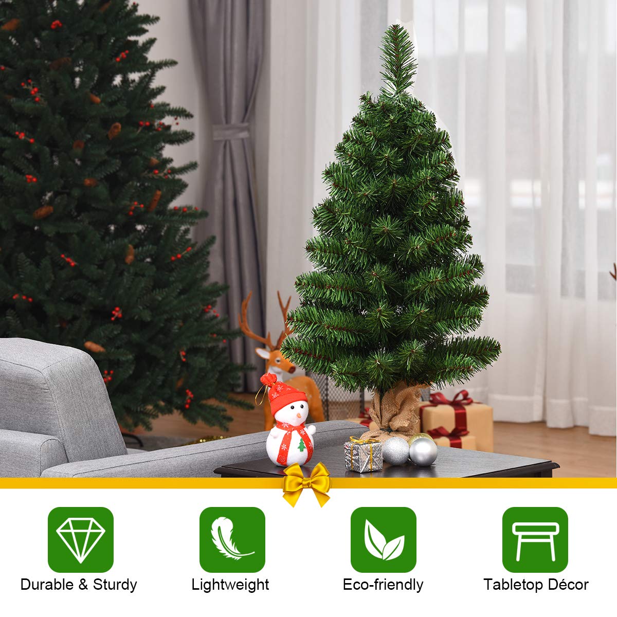 3 FT Entryway Artificial Christmas Tree with 96 Branch Tips