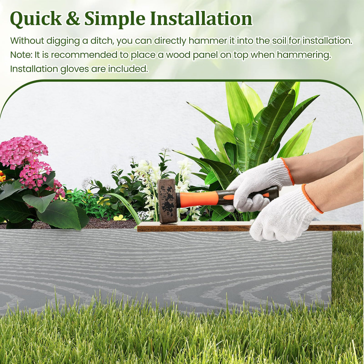 Lucktree 6 Pack Galvanized Steel Landscape Edging