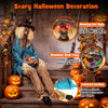 5.2 FT Animated Halloween Sitting Scary Scarecrow Decoration