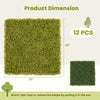 Lucktree 12PCS 20" x 20" Grass Wall Panels Backdrop, Garden Privacy Fence Screen, 33.3 Sq.ft Artificial Moss Wall Panels