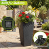 Lucktree 3-Piece Wicker Planters Tapered PP Rattan Plant Boxes with Plastic Flower Pots