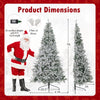 Lucktree 7 FT Half Snow Flocked Christmas Tree with 240 Warm White & Multicolored LED Lights