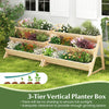 Lucktree 3-Tier Raised Garden Bed, Wooden Vertical Planter Box with Storage Shelf