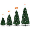Lucktree 4ft Pre-Lit Fiber Optic Christmas Tree Artificial Xmas Full Tree with Colorful Snowflake LED Lights