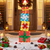 Lucktree 4 Ft Lighted Gift Boxes Stackable, Pre-lit Xmas Boxes Decoration w/LED Lights