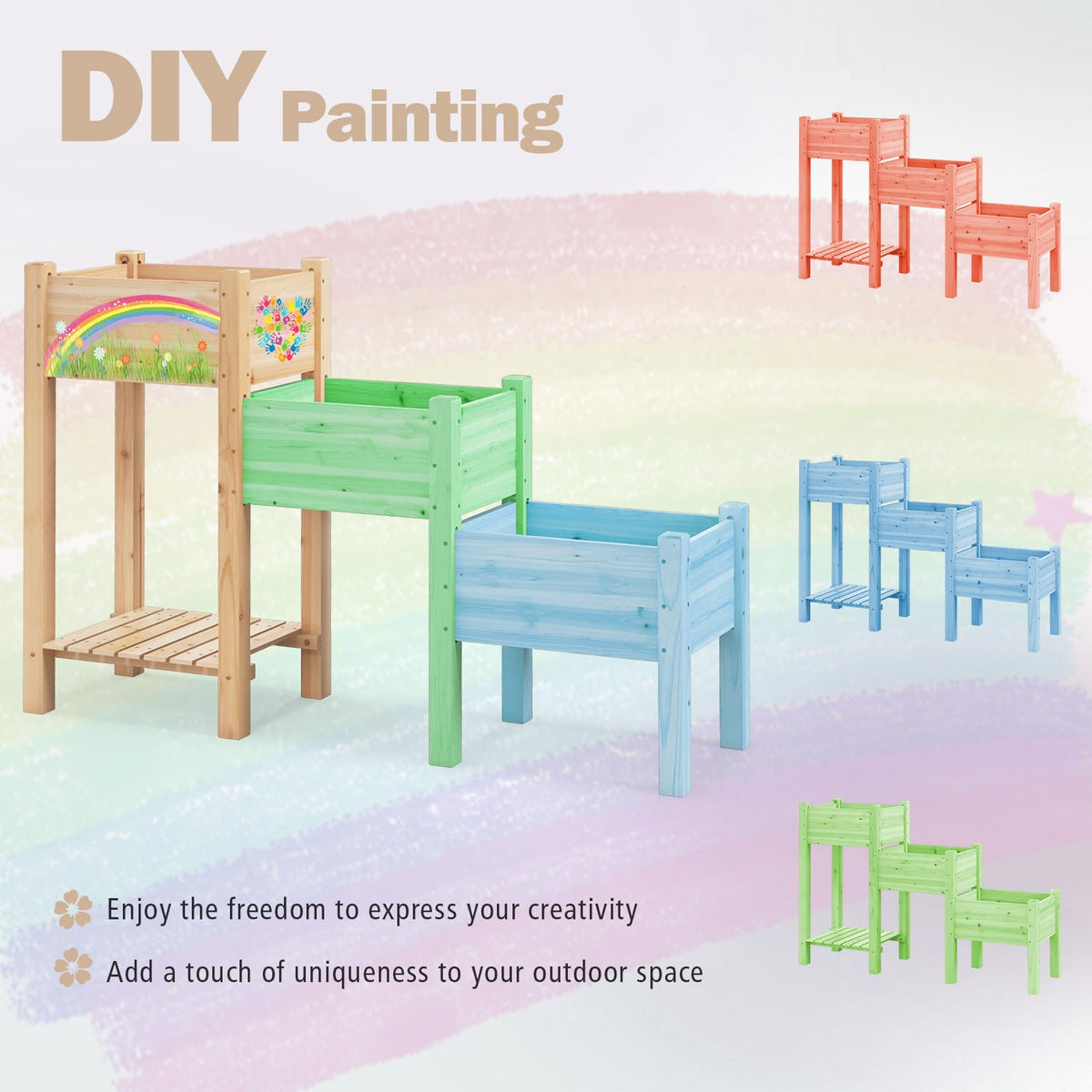 Lucktree Raised Garden Bed Set of 3