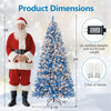 Lucktree Blue Hinged Xmas Tree with Frosted PVC Branch Tips & Warm White LED Lights
