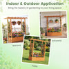 Lucktree Wooden Raised Garden Bed with Trellis & Hanging Roof