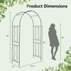 Lucktree Garden Arbors Trellises, 7.2FT Metal Garden Arch for Climbing Plants Roses