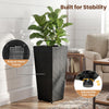 Lucktree Set of 2 Rattan Tall Plant Pots with Detachable Plastic Liners