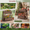 Lucktree Wooden Wagon Planter Box for Patio Garden Balcony