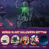 Lucktree 63" Life-Size Posable Skeleton with Green LED Lights Halloween Lighted Skeleton Decoration