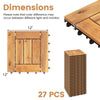 Lucktree 12" x 12" Acacia Wood Interlocking Patio Flooring Tiles with Drainage Base