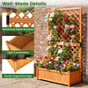 Lucktree 71" Wooden Raised Garden Bed with Trellis (1/2)