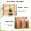 Lucktree Set of 1/2 Raised Garden Bed with Trellis, 41” Wooden Potted Plant Box w/Privacy Screen