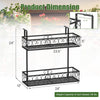 Lucktree Balcoy Flower Pot Stand Rack w/ Adjustable Hooks & 2 Planter Baskets