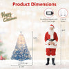 Lucktree Pre-Lit Snow Flocked Christmas Tree | Artificial Hinged Xmas Full Tree