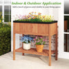 Lucktree 40"x20"x39" Raised Garden Bed Wood Planter Box with Plant Stand & Black Liner