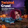 Lucktree 28" Halloween Animated Crawling Baby Doll with Glowing Eyes