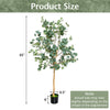 Lucktree 5.5ft Artificial Eucalyptus Tree, Tall Faux Eucalyptus Stems Fake Plants in Pot with 517 Silver Dollar Leaves