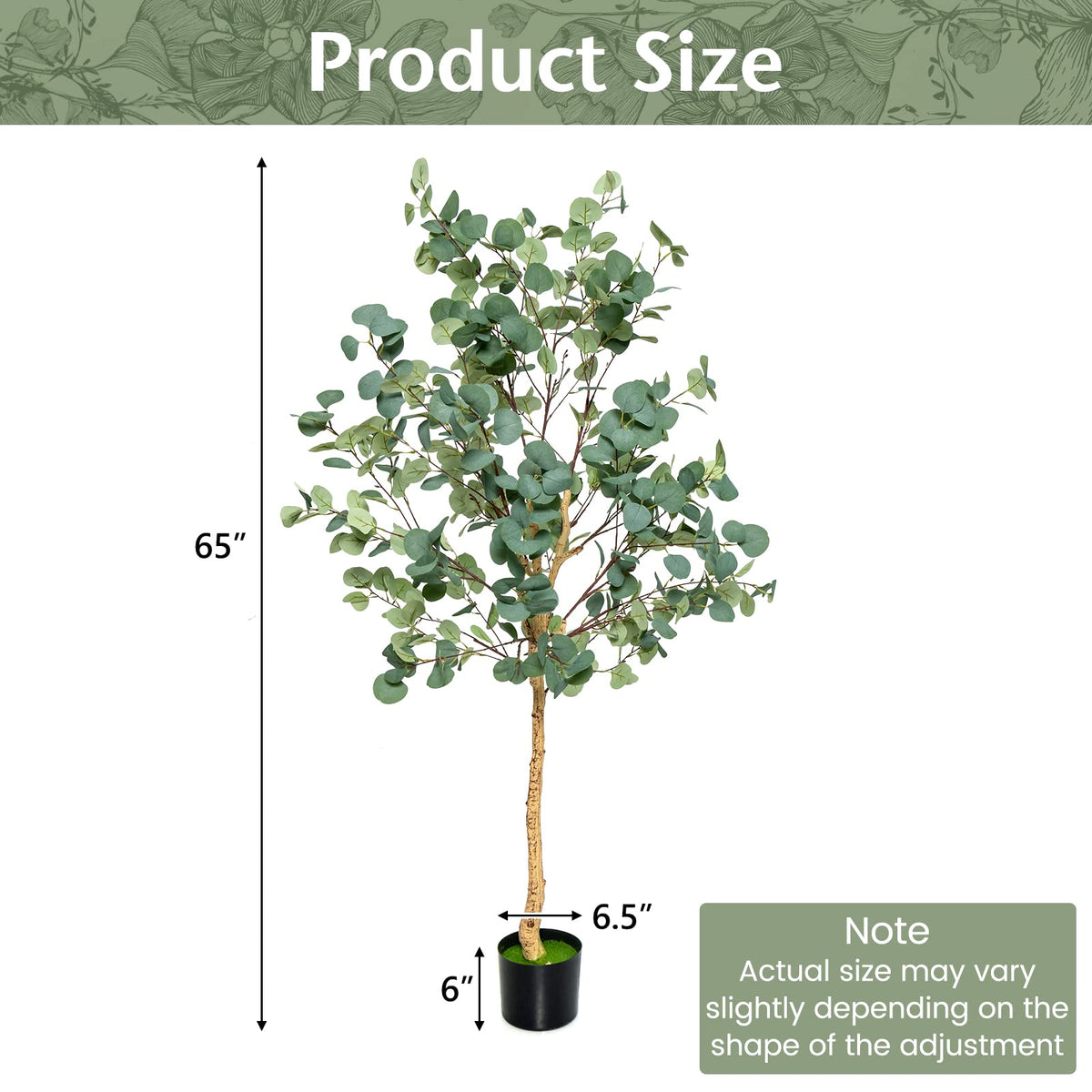 Lucktree 5.5ft Artificial Eucalyptus Tree, Tall Faux Eucalyptus Stems Fake Plants in Pot with 517 Silver Dollar Leaves