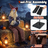 Lucktree 4.4 FT Animated Halloween Sitting Scary Scarecrow Decoration