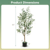 Lucktree 4.5ft Artificial Olive Tree, Tall Fake Potted Olive Silk Tree with Realistic Fruits, 2 Pack