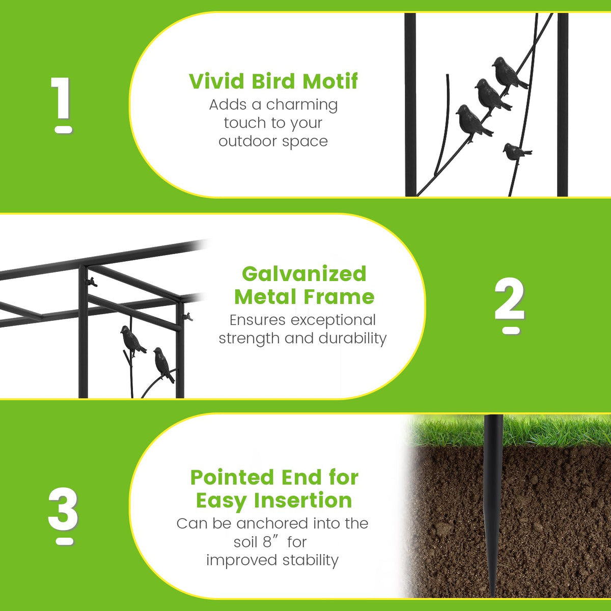 Lucktree 84'' Garden Arbor with Bird Feeding Station