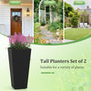 Lucktree Set of 2 Outdoor Wicker Flower Pot 30 Inch Tall Planters with Drainage System