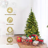 5ft/6ft Prelit Half-Shape Christmas Tree, Premium PVC Needles Artificial Tree - LucktreeUS
