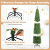 5ft/6ft/7ft/8ft/9ft/ Pre-Lit Pencil Christmas Tree, Slim Artificial Xmas Tree