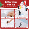 Lucktree 6.4 FT Christmas Inflatable Penguins, Santa & Snowman on Slide