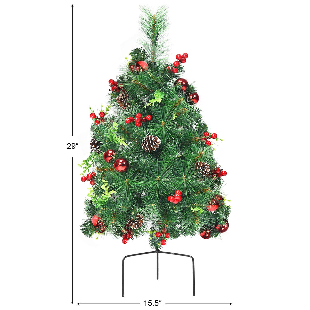 Lucktree Set of 2 Pathway Christmas Trees, 2FT Pre-Lit Artificial Xmas Trees - LucktreeUS